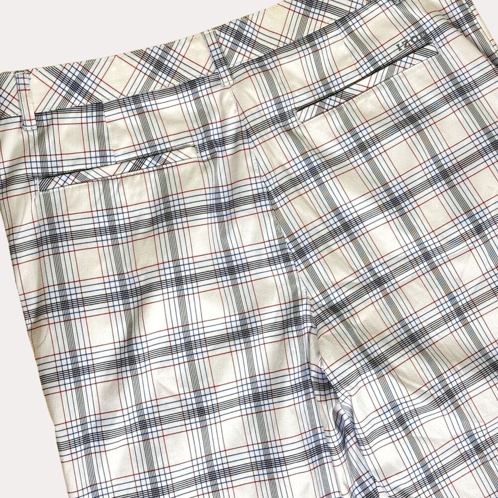 Izod Golf Mens Shorts Plaid White Red Blue 36 bv - Picture 4 of 6